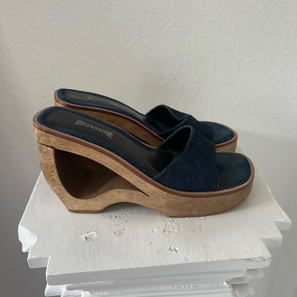 Riverstone Denim Wedge Sandals